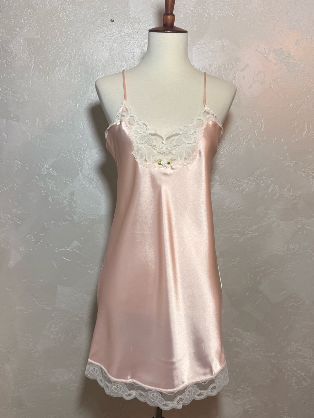 Vintage 1980s Avon Private Treasures Pink Satin Slip | Deadstock NWT | Lace Trim